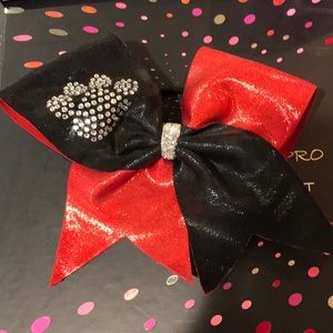 Red and black cheer bow